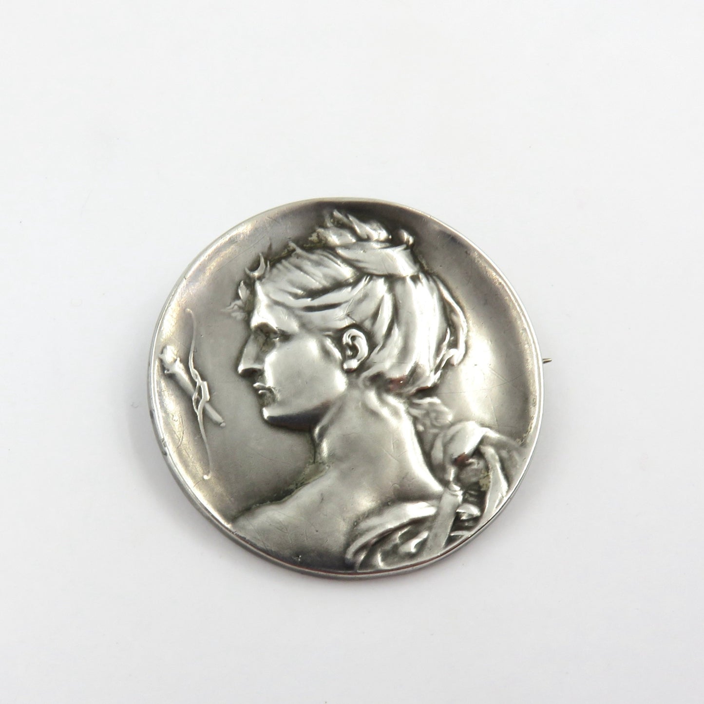 Circa 1910 Unger Brothers Art Nouveau Silver Brooch