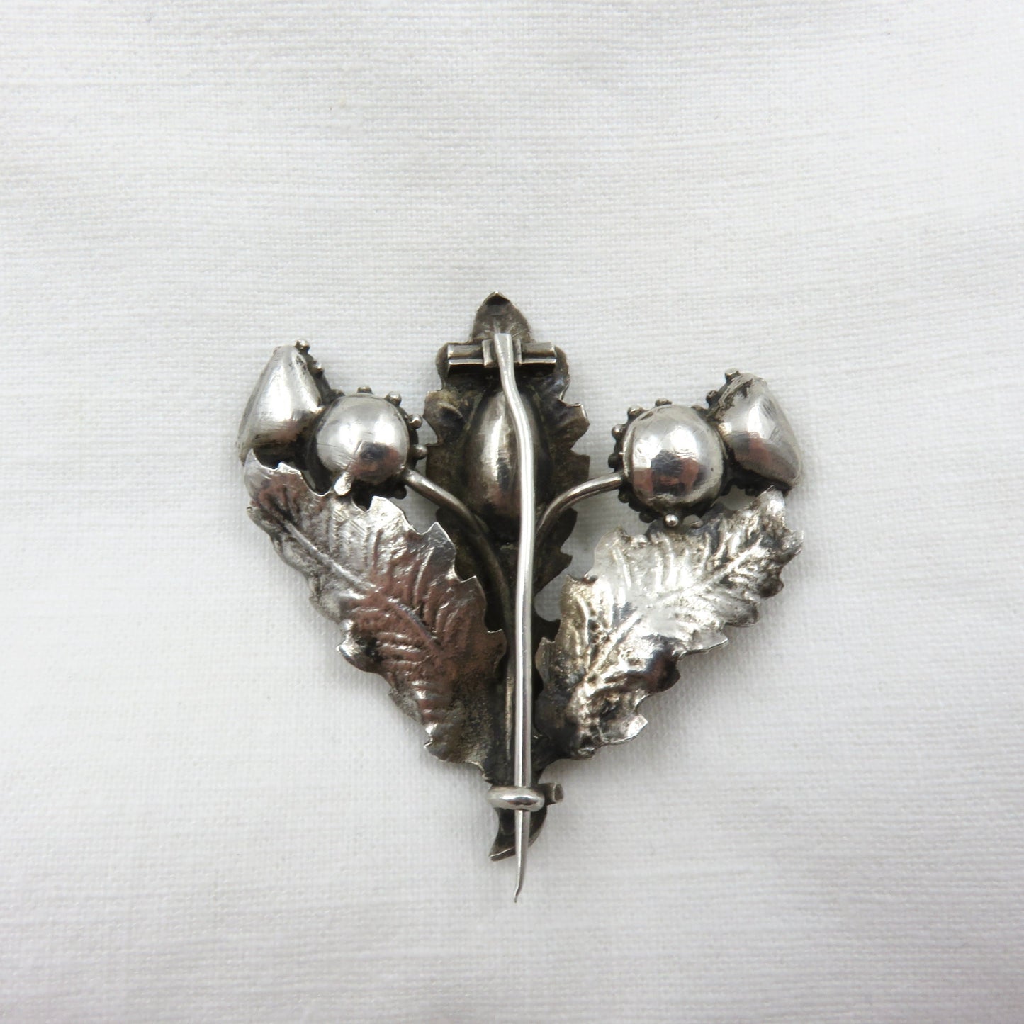 Circa 1830. Antique Silver Thistle Brooch
