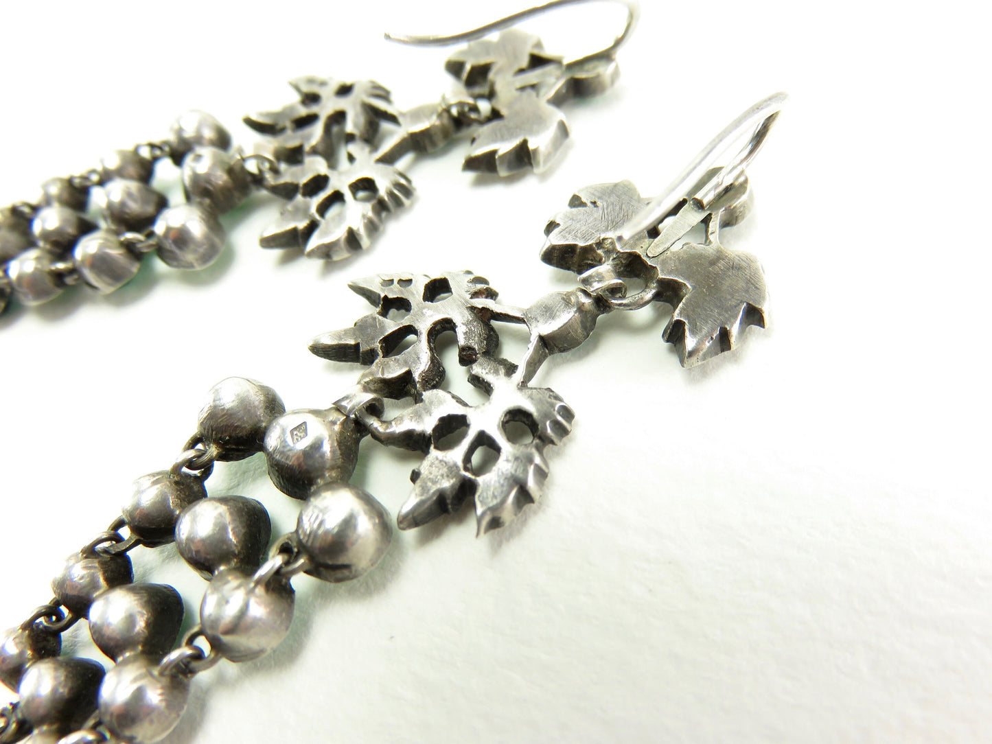 Circa 1910. French paste and sterling earrings