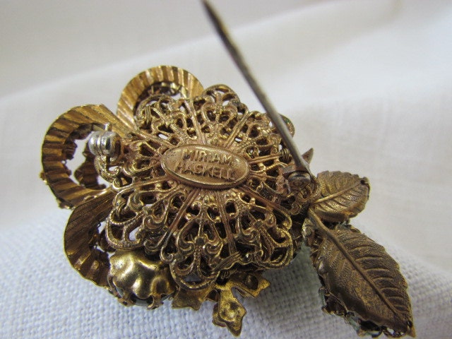 Circa 1950 Miriam Haskell Flower Brooch