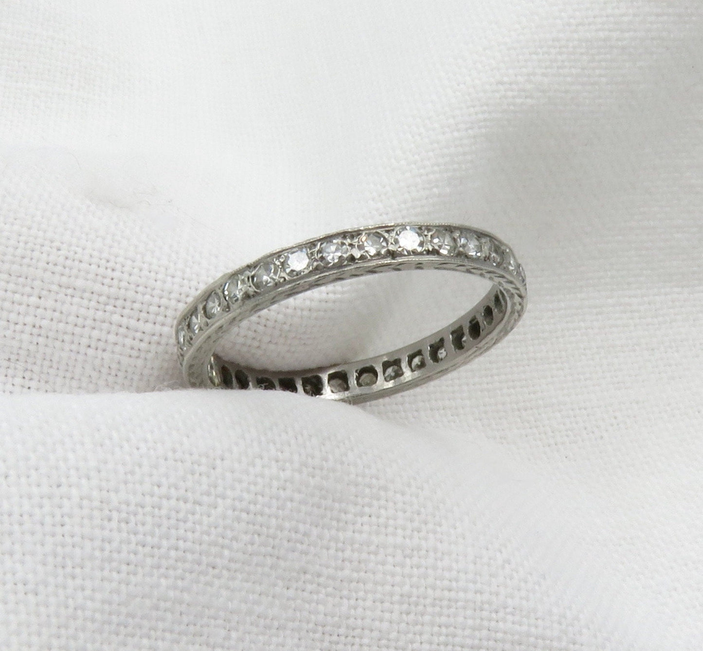Circa 1920's Platinum and Diamond Eternity Band
