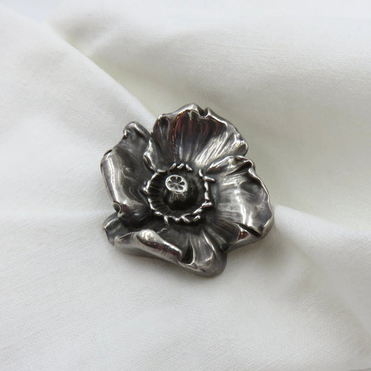 Circa 1900 Silver Flower Brooch