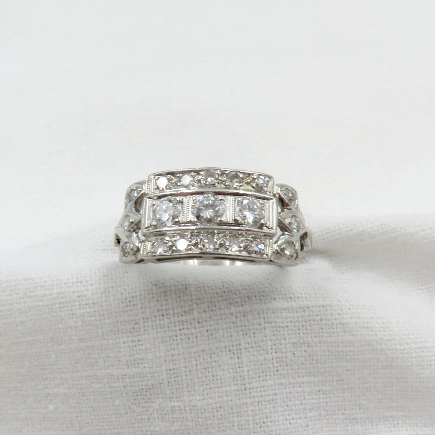 Circa 1950 Platinum and Diamond Band