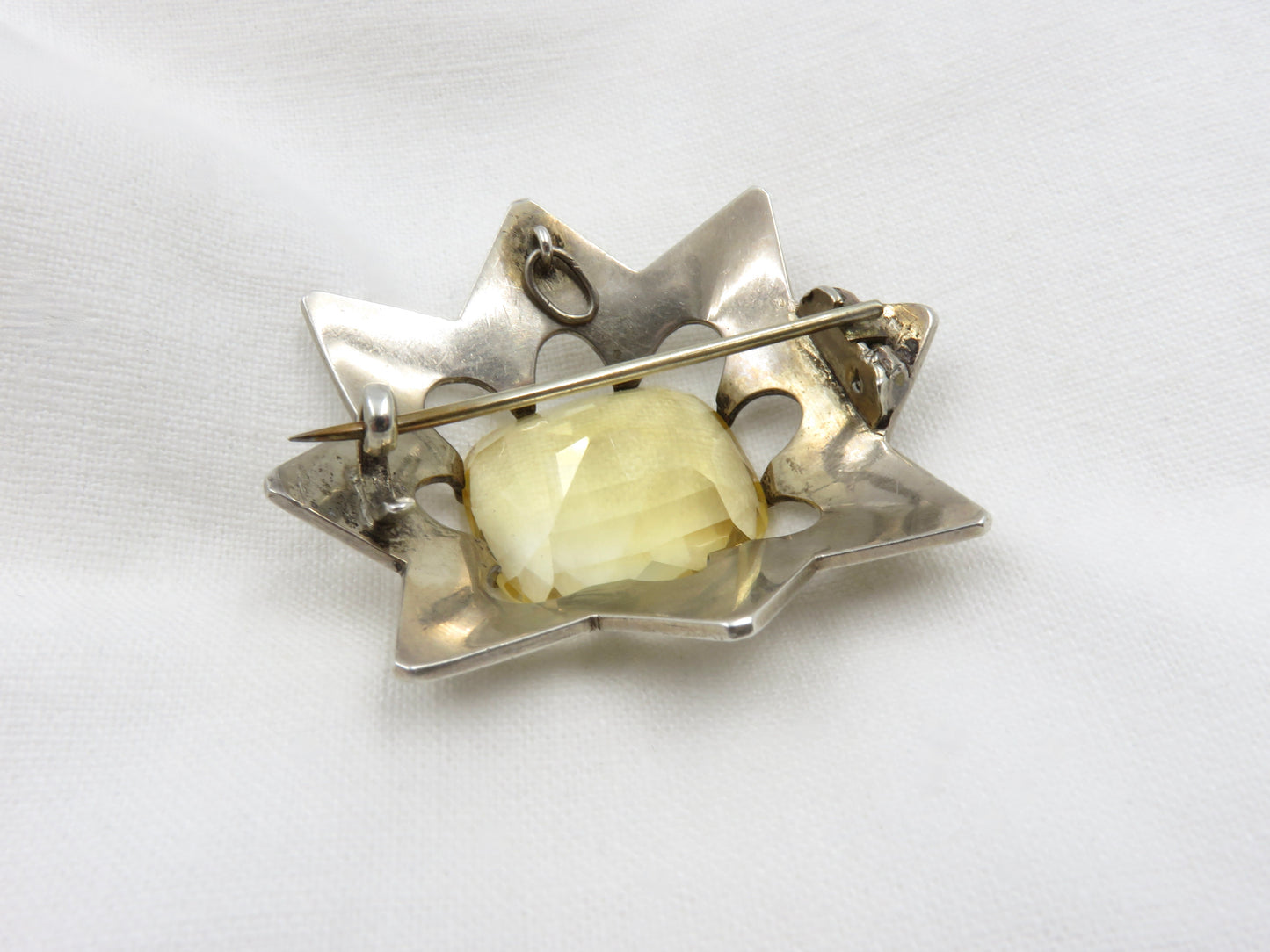 Circa 1880's. Silver and Citrine Scottish Brooch-Pendant