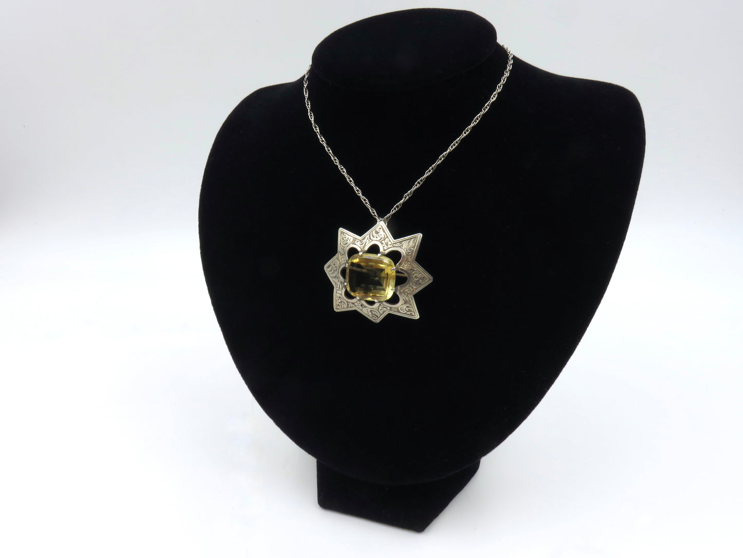 Circa 1880's. Silver and Citrine Scottish Brooch-Pendant