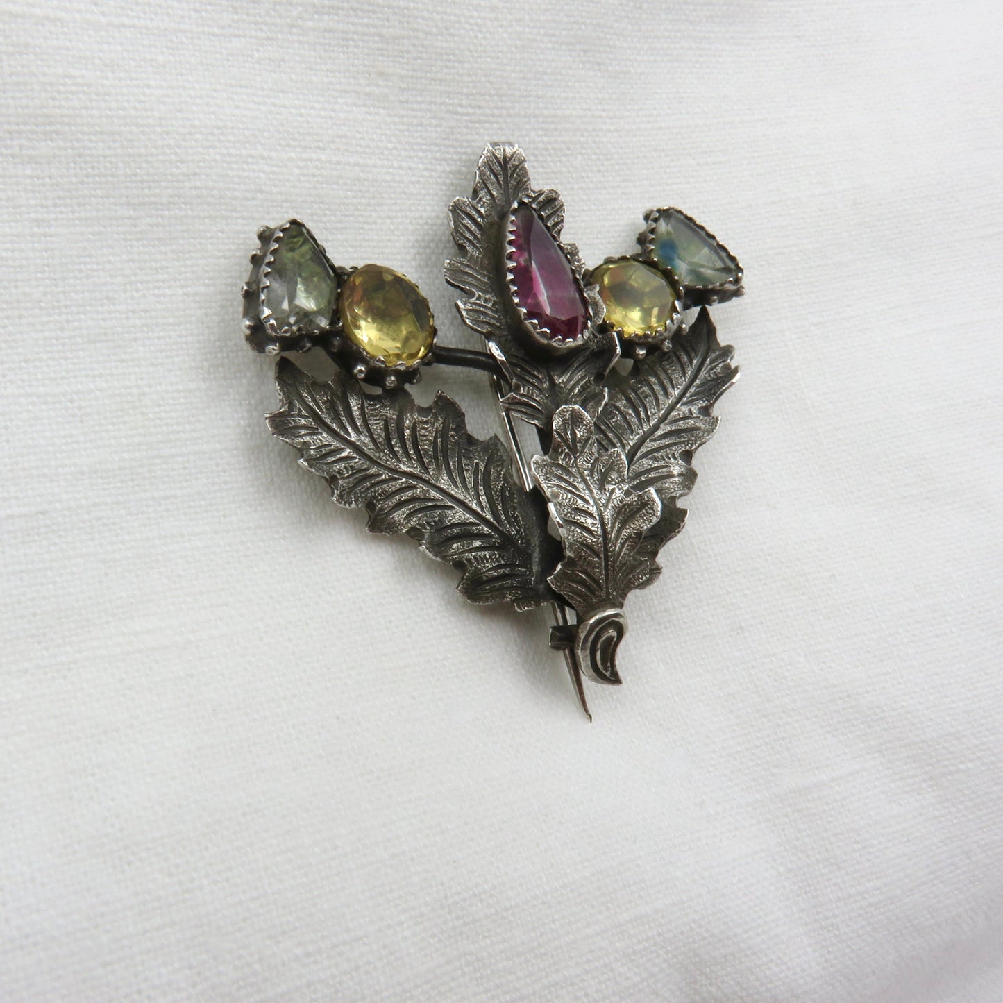 Circa 1830. Antique Silver Thistle Brooch