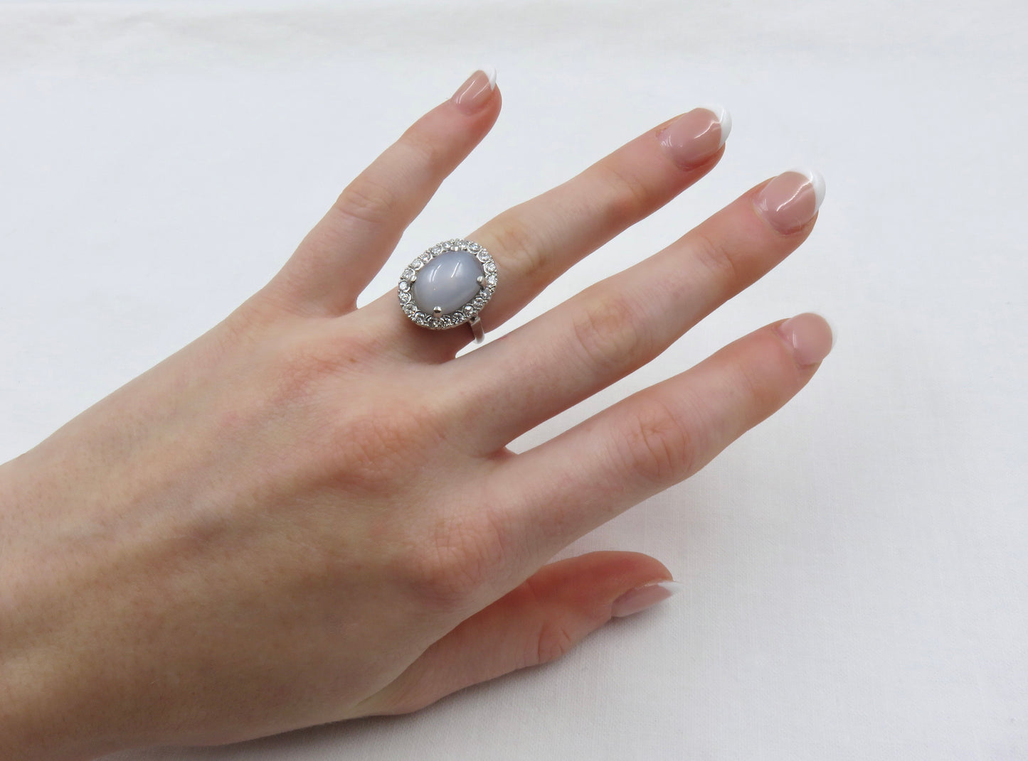 Mid Century Star Sapphire and Diamond Ring