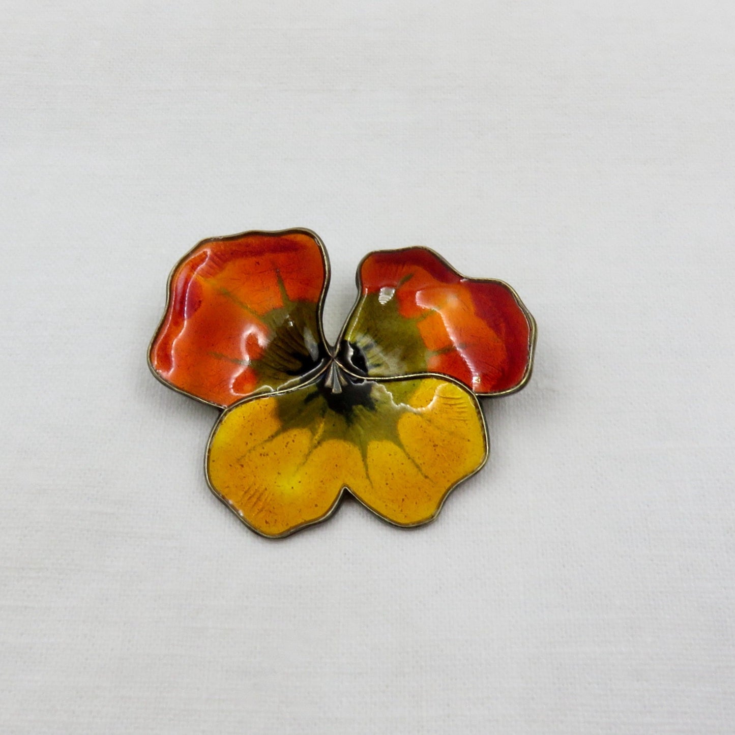 Vintage David Andersen Enamel Pansy Brooch