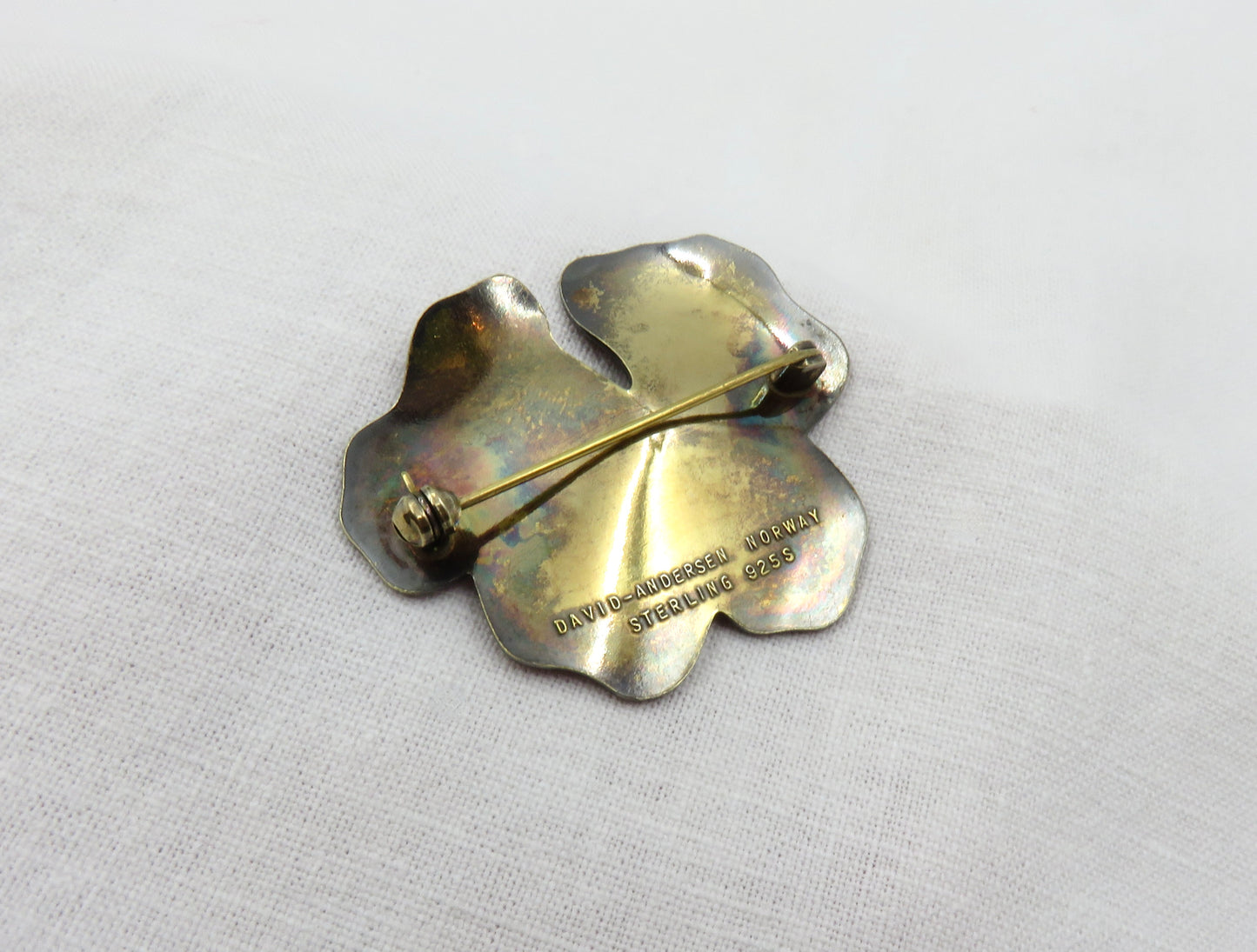 Vintage David Andersen Enamel Pansy Brooch