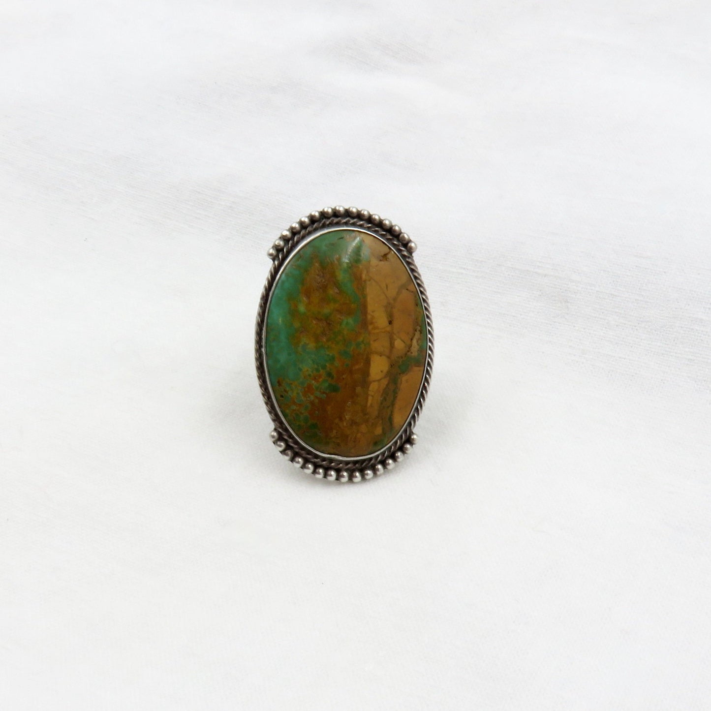 Circa 1940. Native American Turquoise and Silver Ring