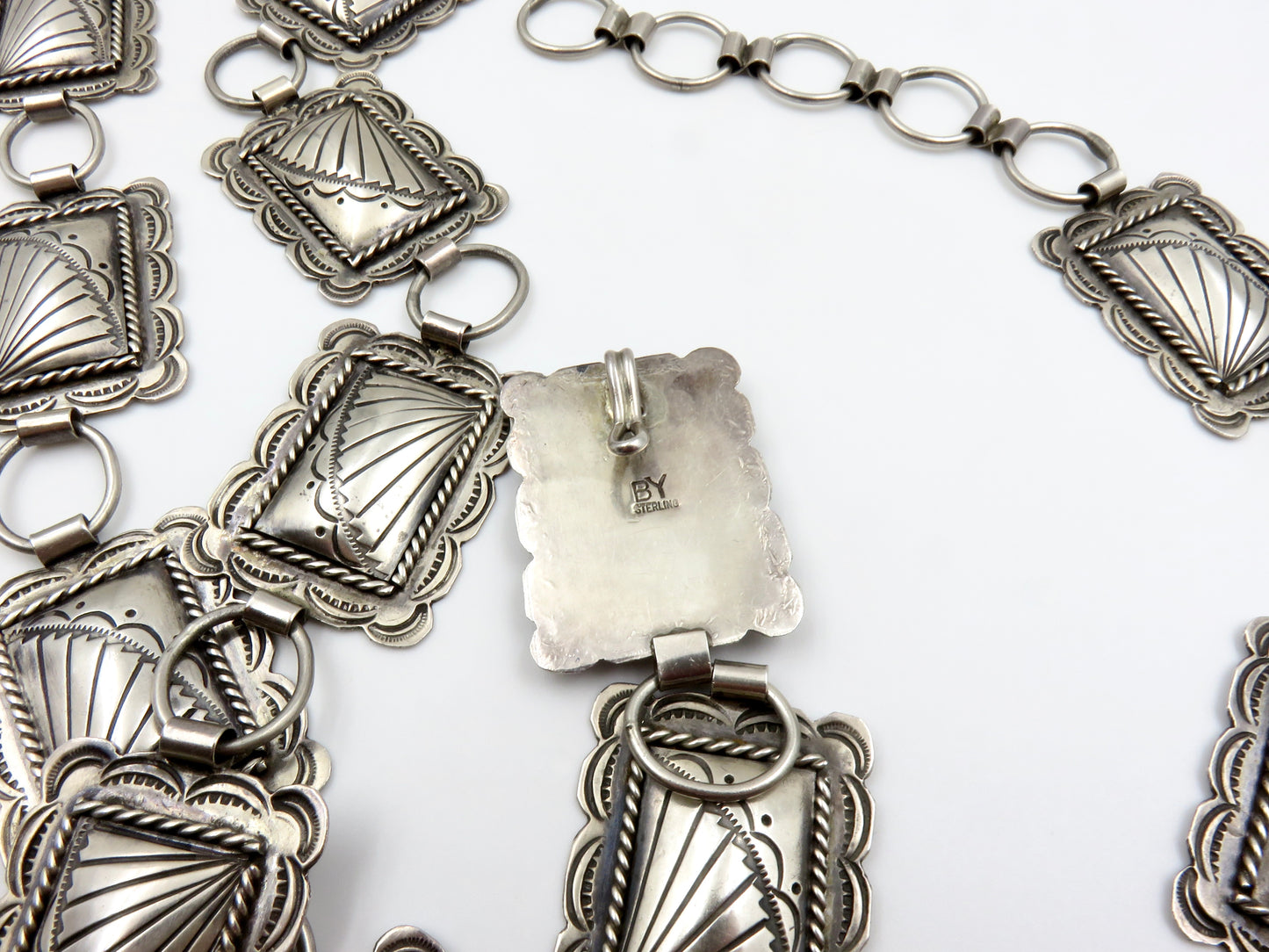 Circa 1970 Navajo Sterling Silver Concha/Link Belt By Benson Yazzie