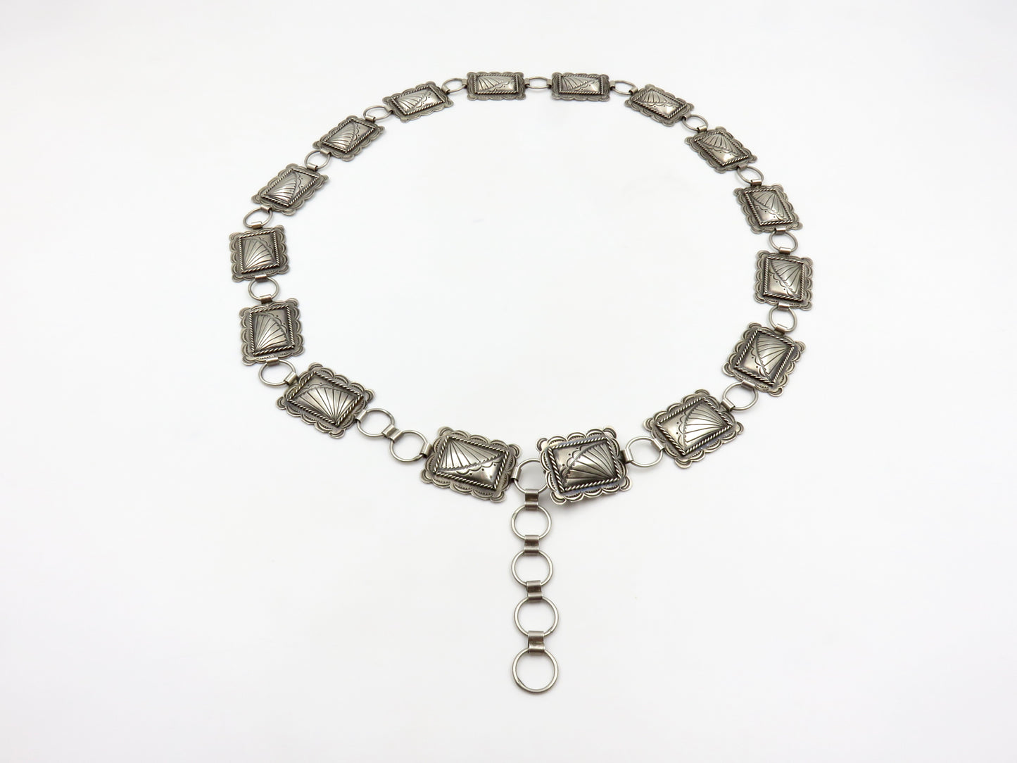 Circa 1970 Navajo Sterling Silver Concha/Link Belt By Benson Yazzie
