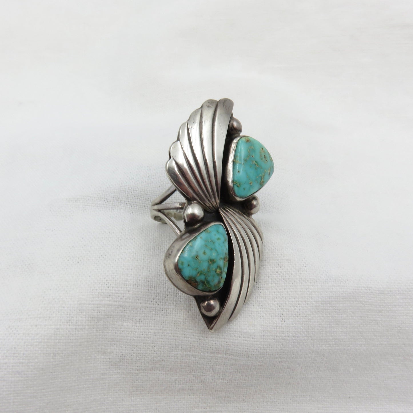 Circa 1970 Silver and Turquoise Ring