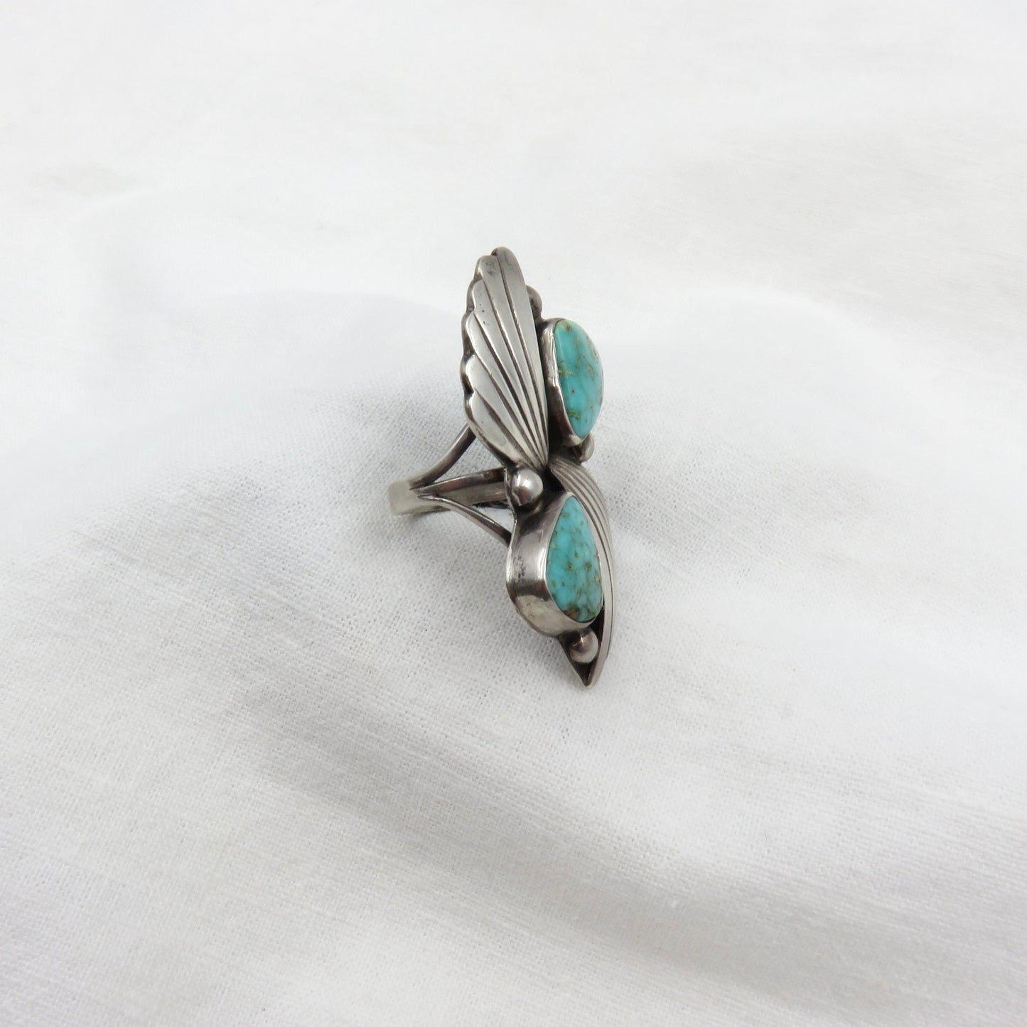 Circa 1970 Silver and Turquoise Ring