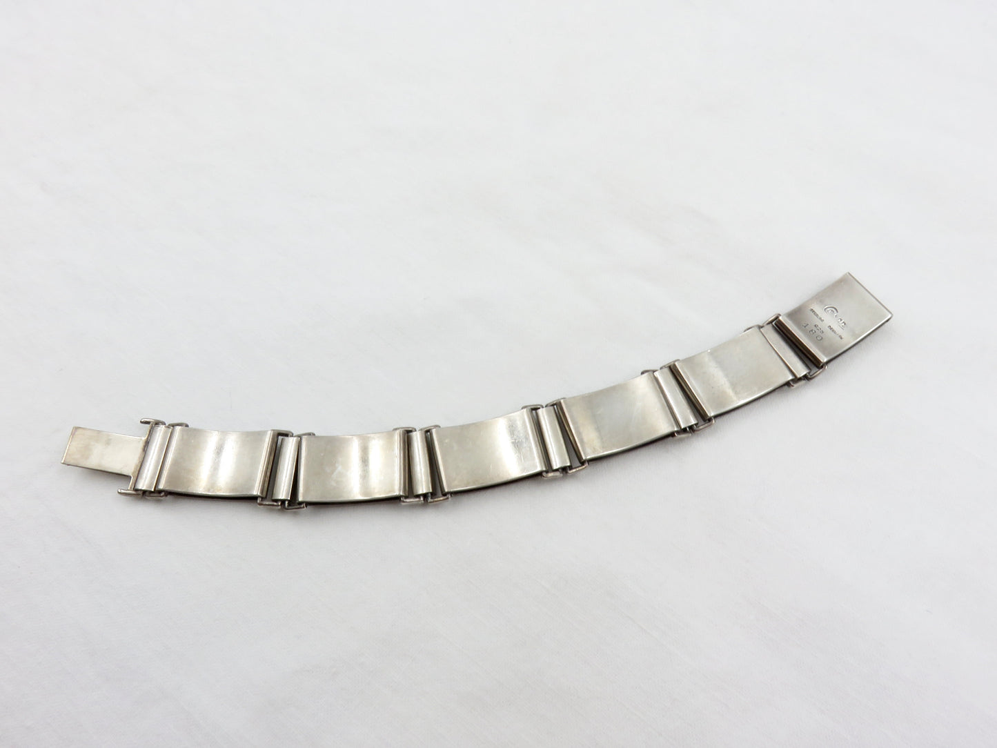 Circa 1960. Made in Denmark Sterling Heart Link Bracelet