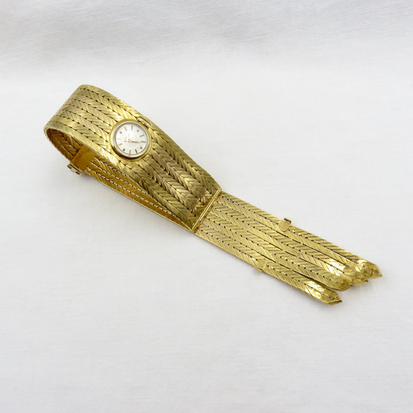 Circa 1950's Ladies Gubelin 18KT Gold Bracelet Watch