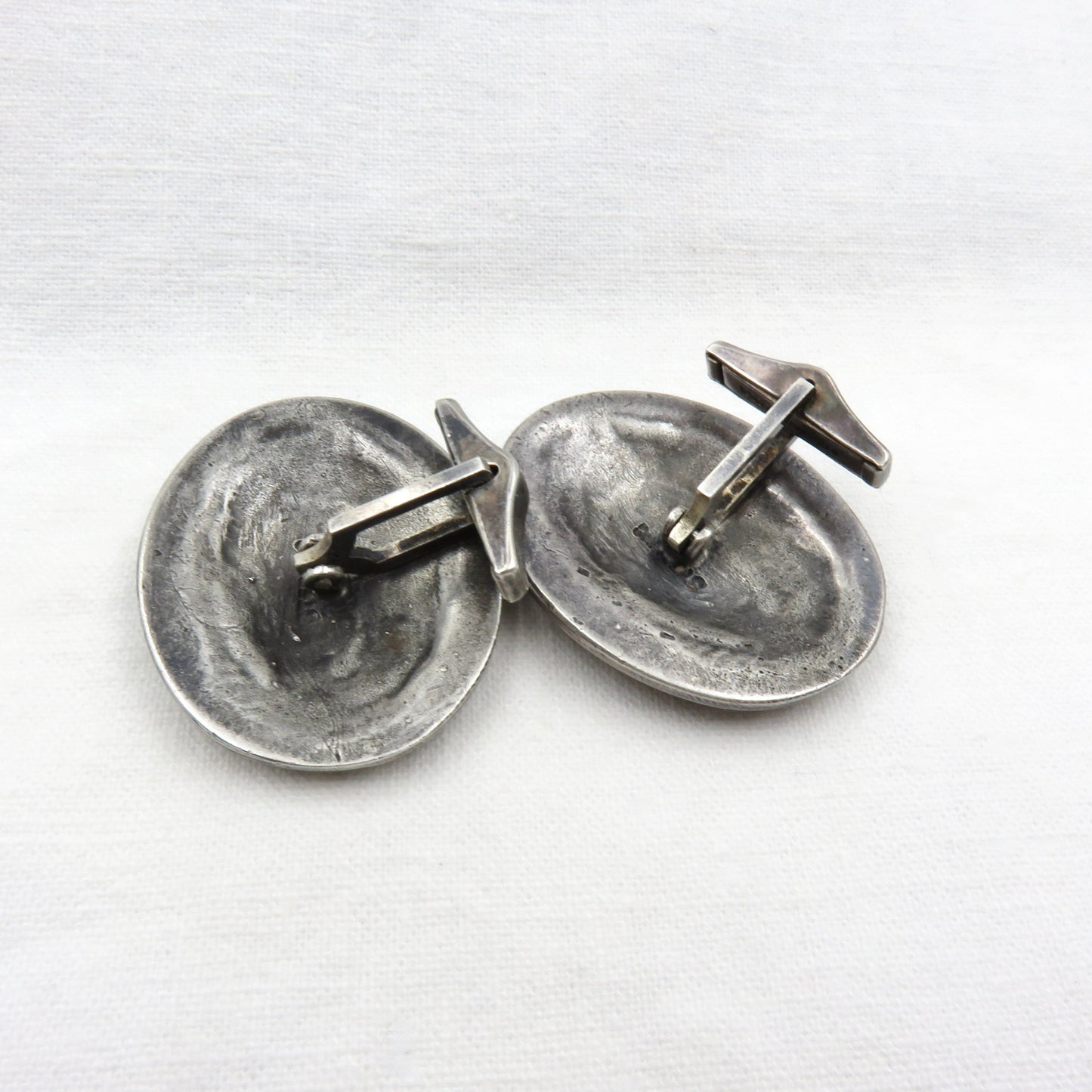 Circa 1900. Sterling Silver Roman Soldier Cuff Links