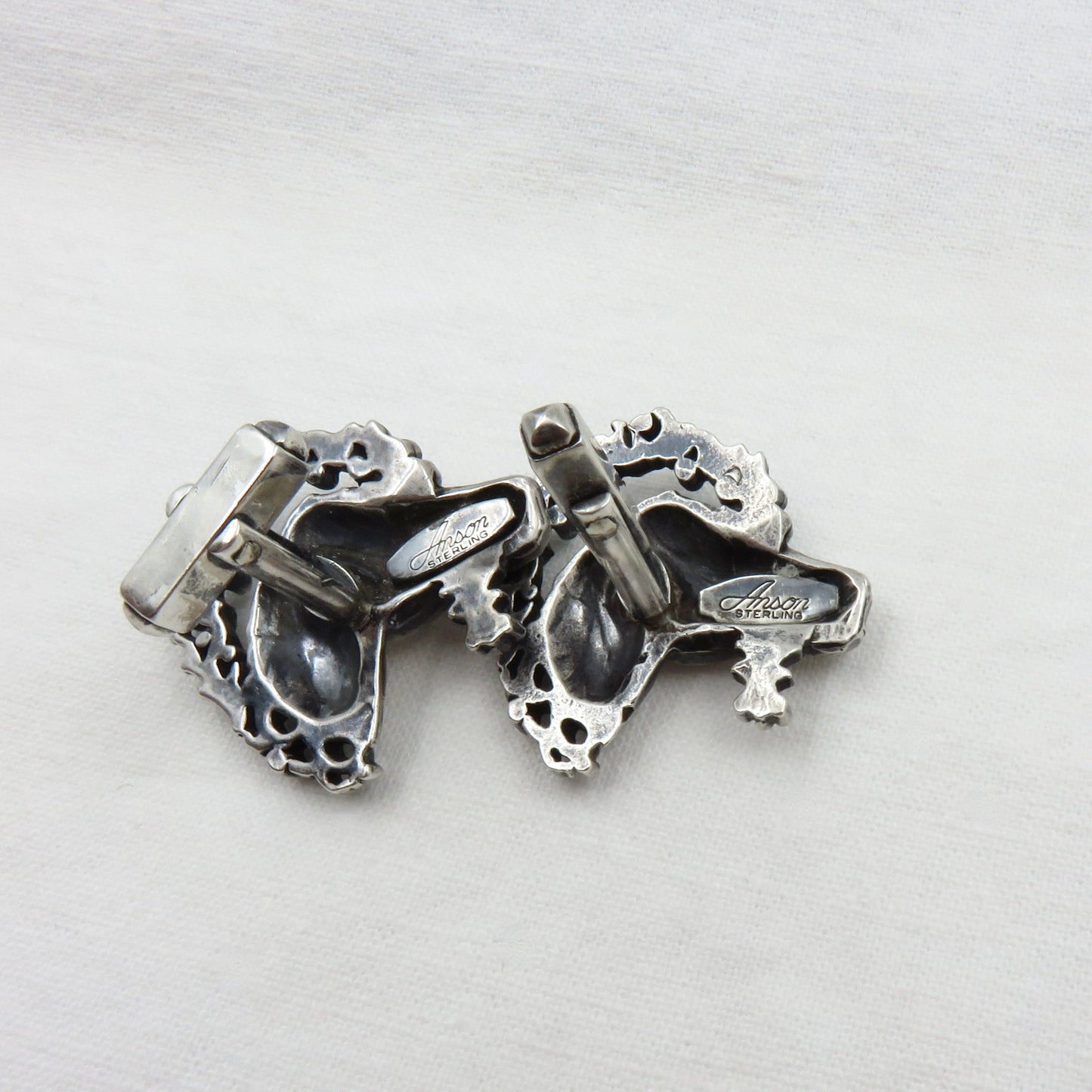 Circa 1950  Vintage Sterling Silver Horse Cufflinks