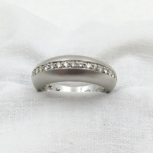 Estate Diamond and 18kt White Gold Band