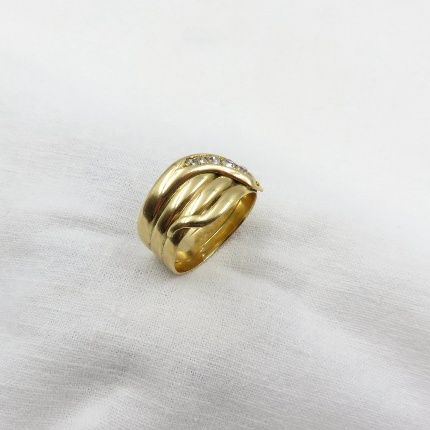 C. 1900 18kt gold and diamond snake ring