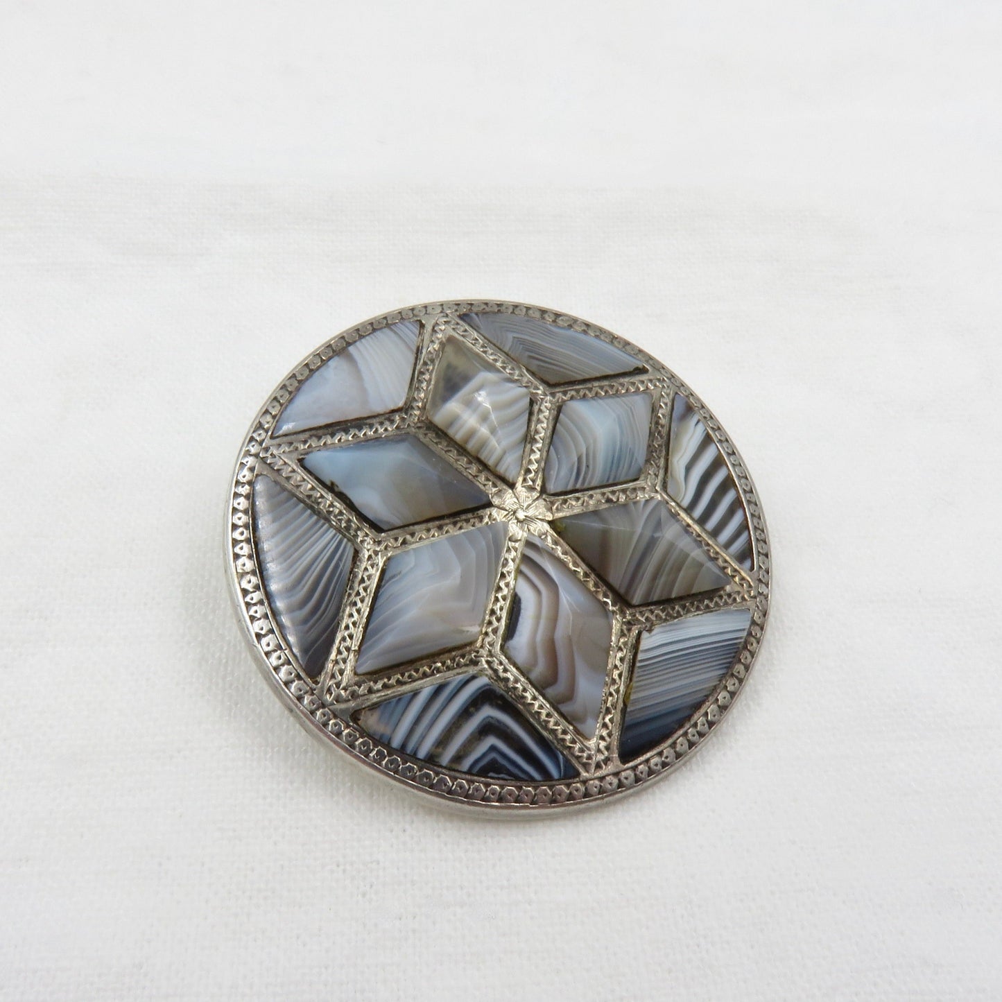 Circa 1900. Banded Agate Scottish Star, Six Pointed Star