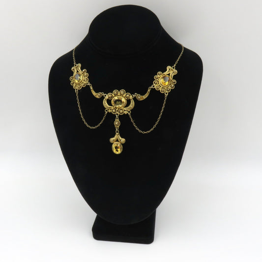 Circa 1900 Citrine Festoon Necklace