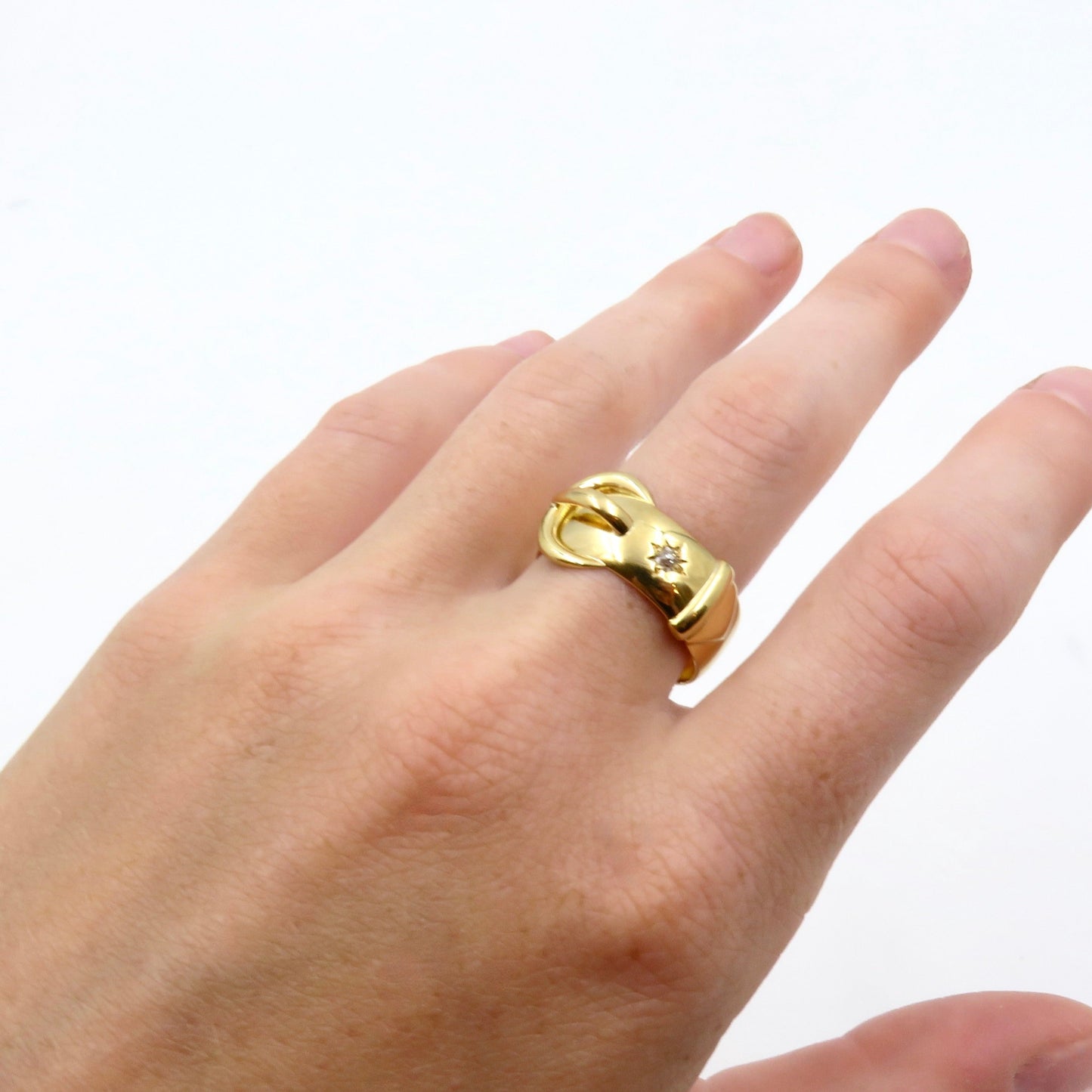 Circa 1918 18KT Gold Buckle Ring