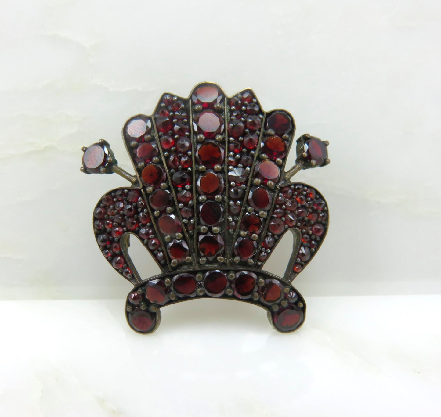 Circa 1880.  Victorian Garnet Brooch