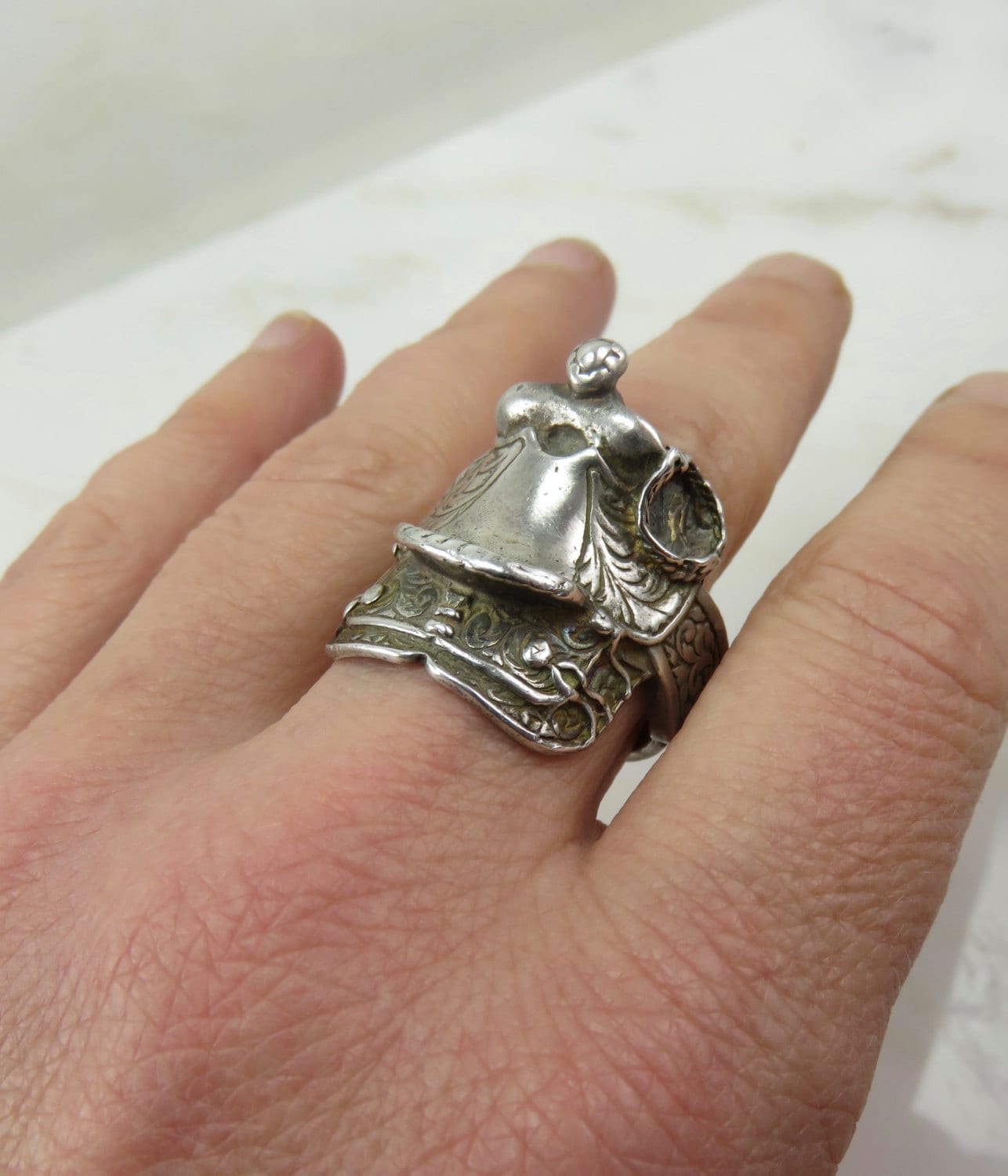 Vintage Silver Saddle Ring