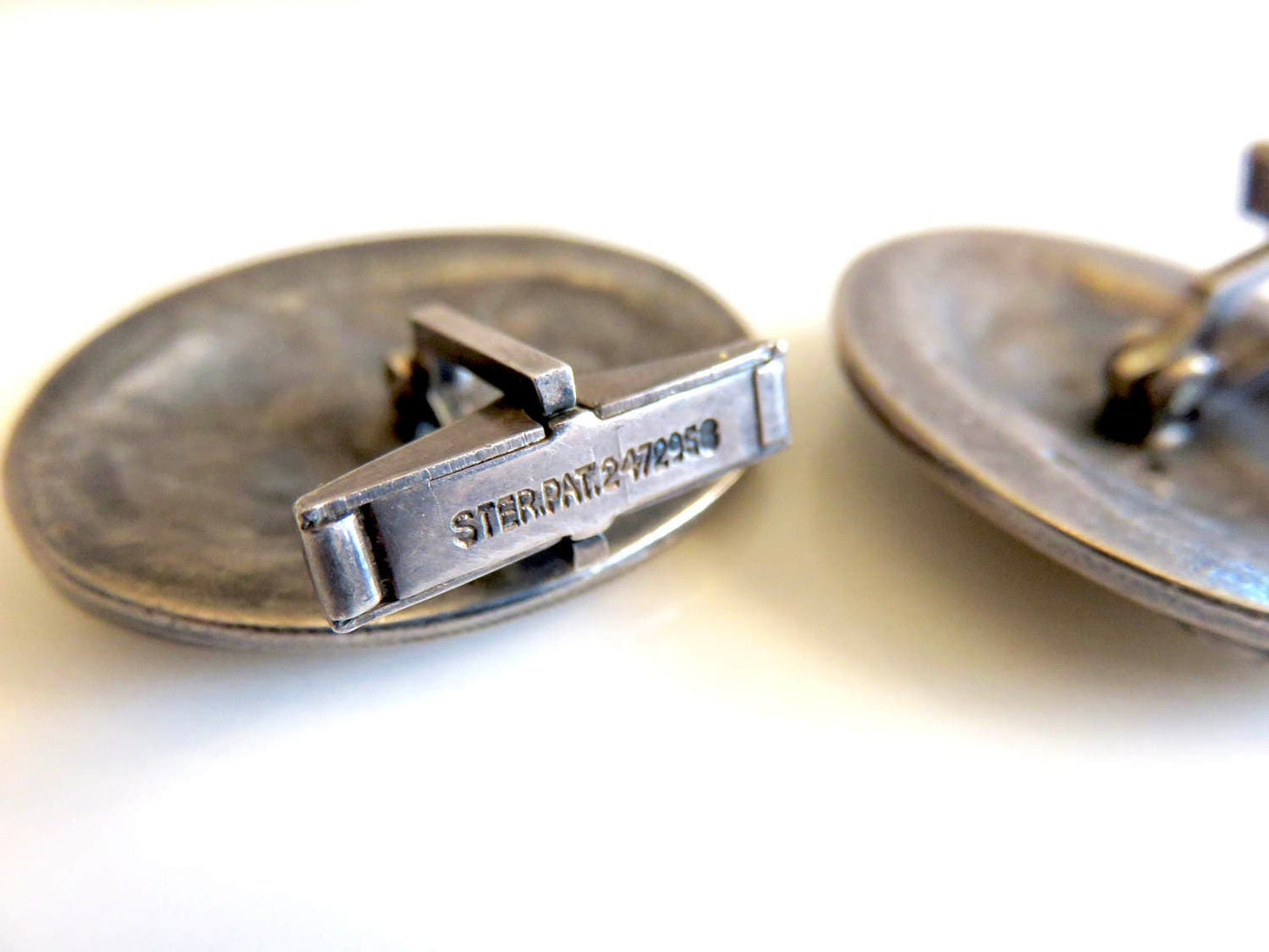 Circa 1900. Sterling Silver Roman Soldier Cuff Links