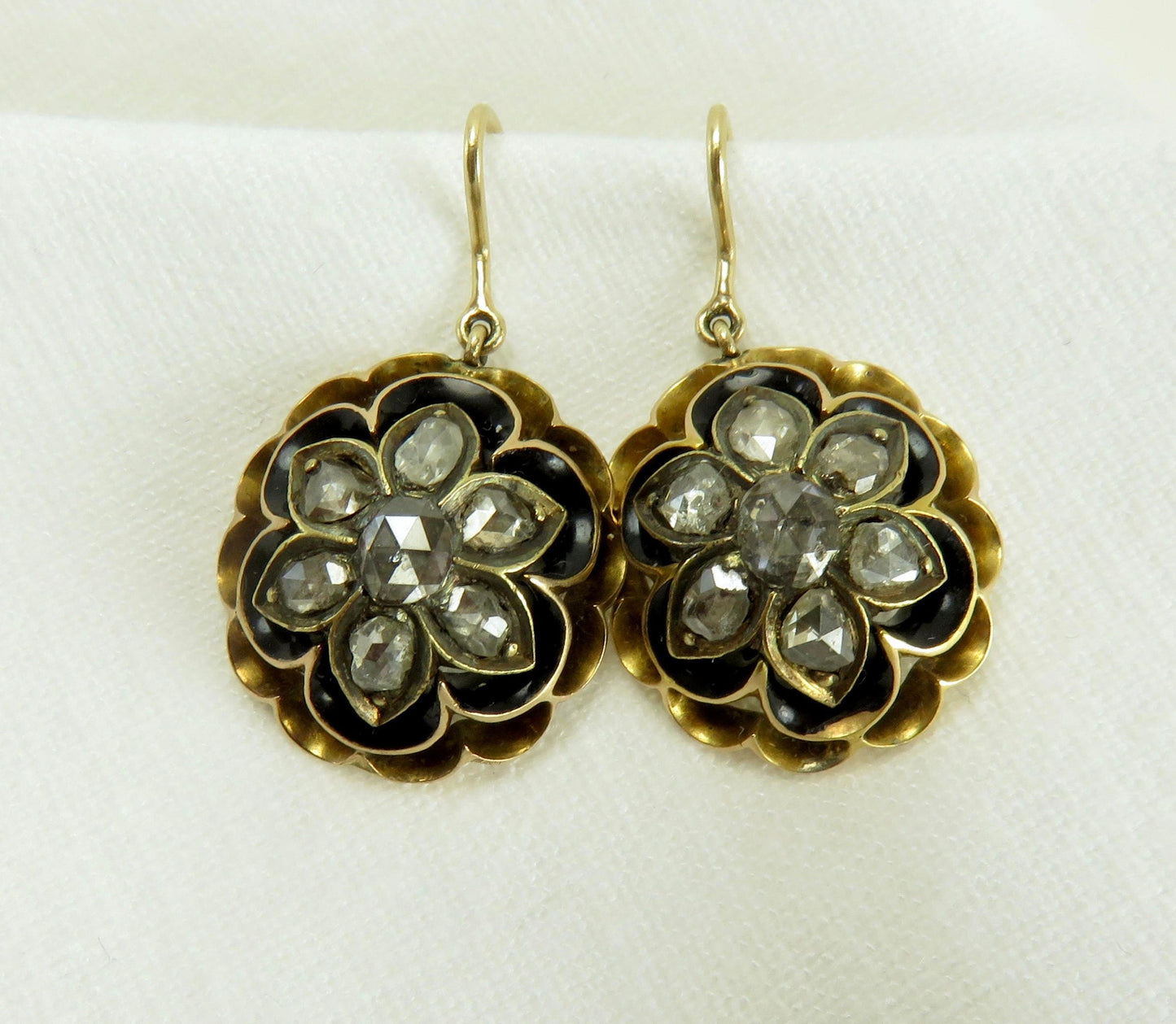 Circa 1840's Rose Cut Diamond Earrings