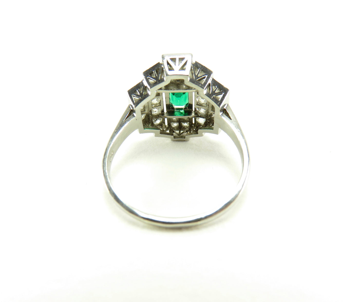 Circa 1930's Emerald and Diamond Platinum Ring