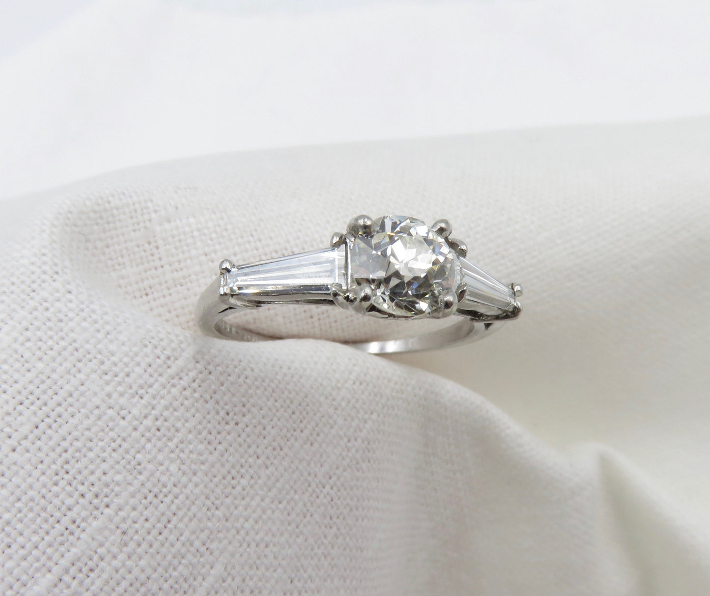 Circa 1930. 1.05 Carat Old European Cut Diamond set in Platinum