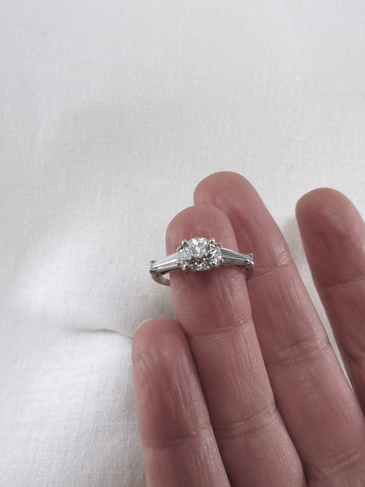 Circa 1930. 1.05 Carat Old European Cut Diamond set in Platinum