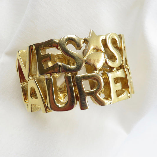 Circa 1980's Yves Saint Laurent Logo Cuff