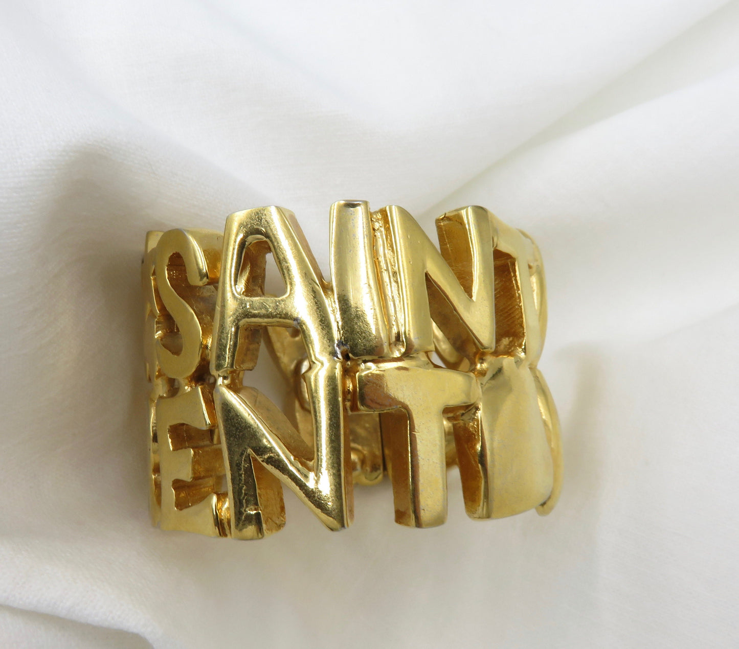 Circa 1980's Yves Saint Laurent Logo Cuff