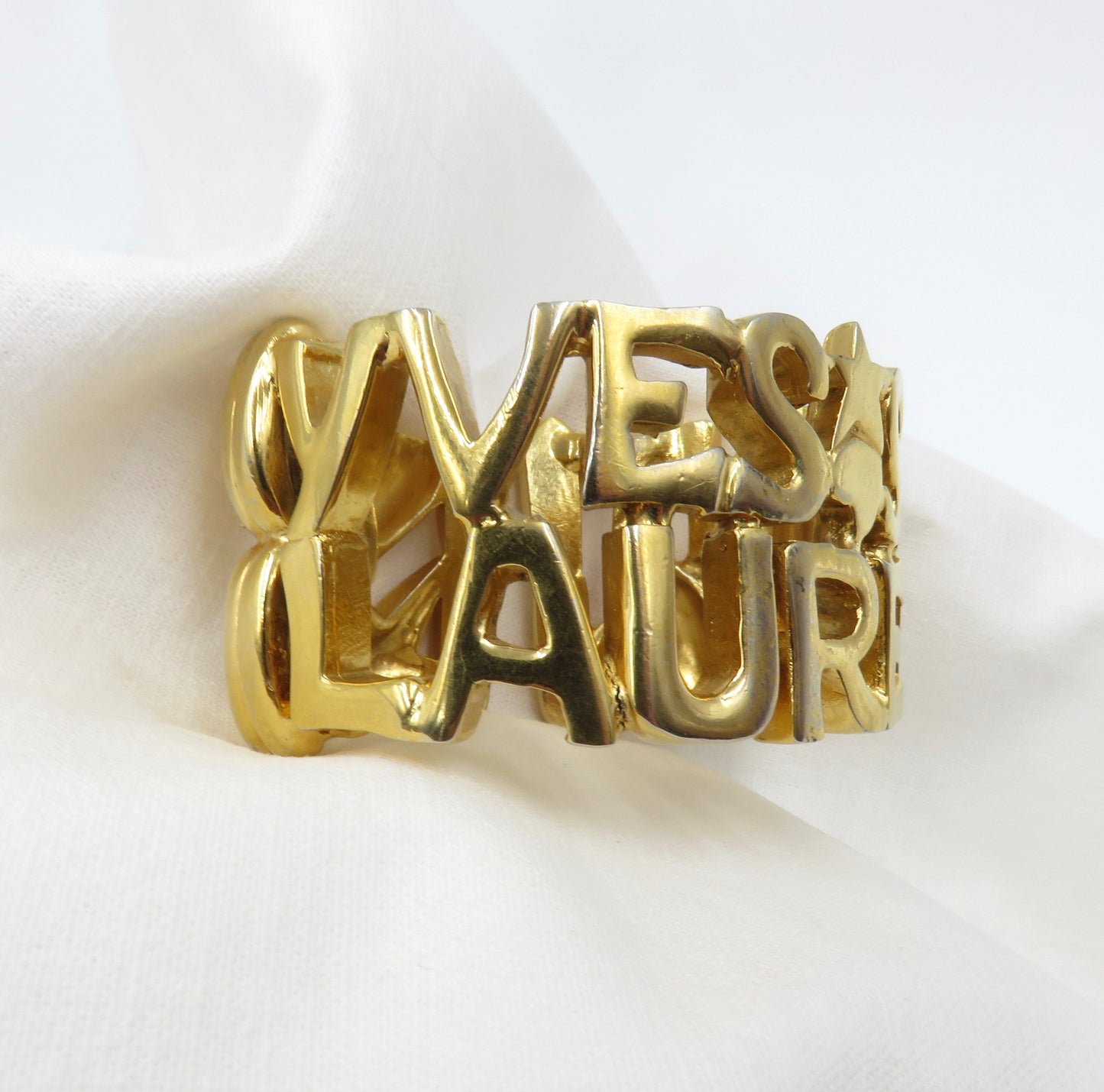 Circa 1980's Yves Saint Laurent Logo Cuff