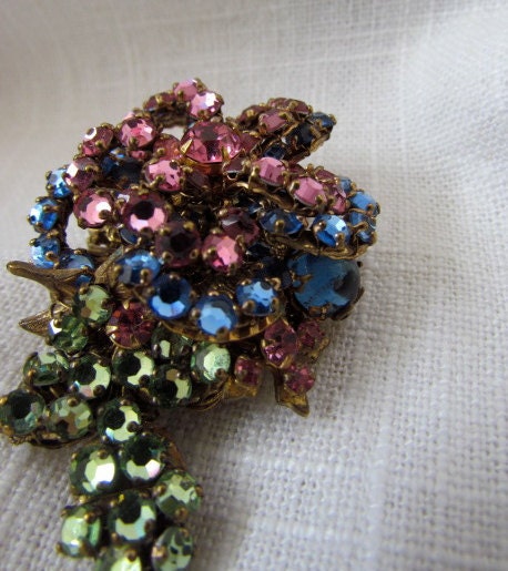 Circa 1950 Miriam Haskell Flower Brooch