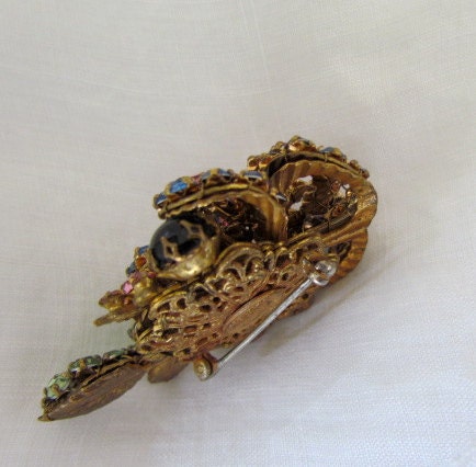 Circa 1950 Miriam Haskell Flower Brooch