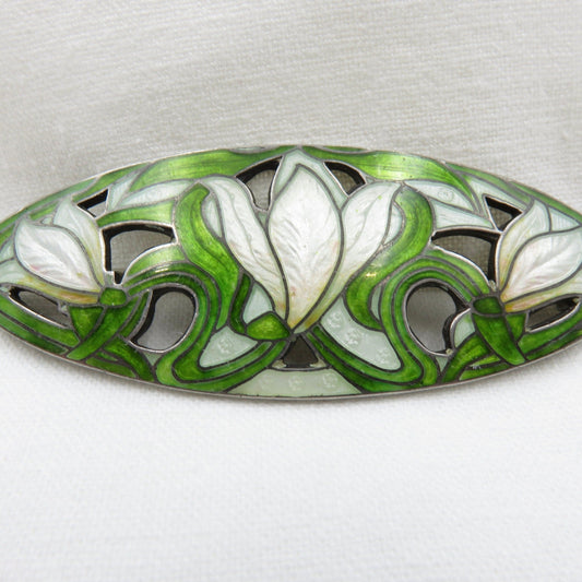 Art Nouveau Cloisonne Enamel Brooch