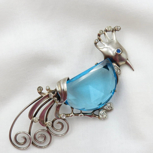 Circa 1930's Peacock Brooch