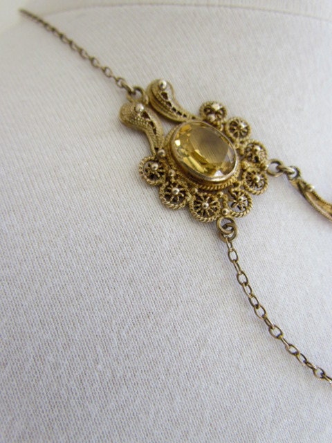 Circa 1900 Citrine Festoon Necklace