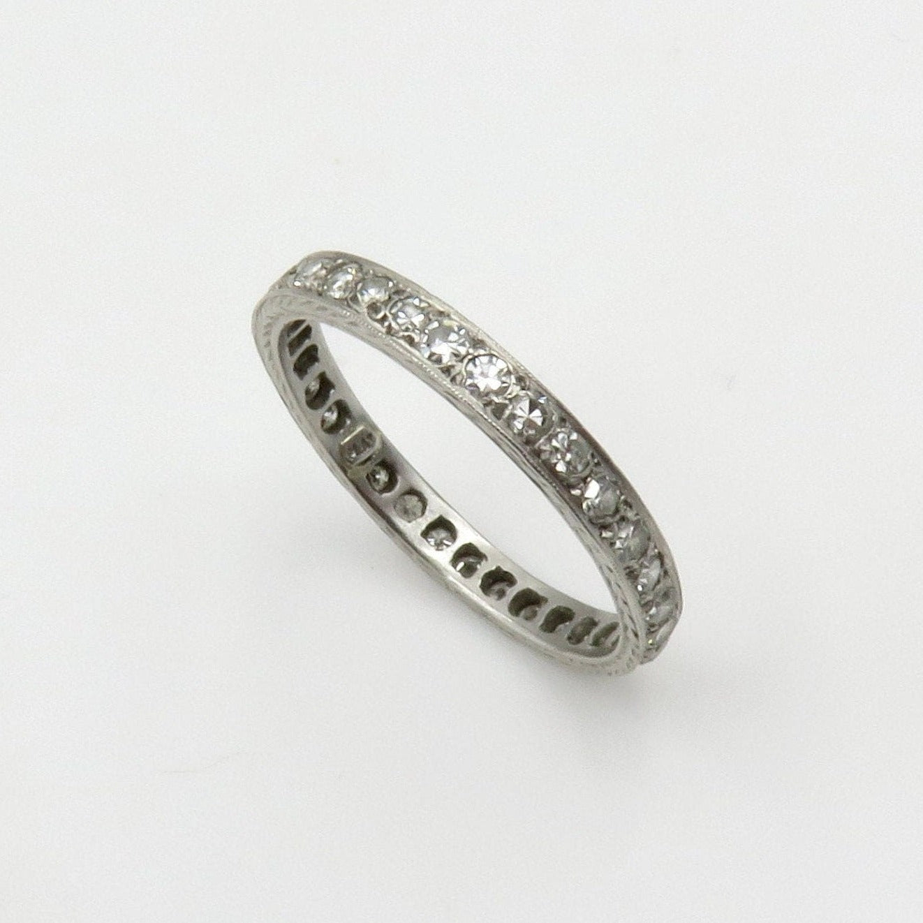 Circa 1920's Platinum and Diamond Eternity Band