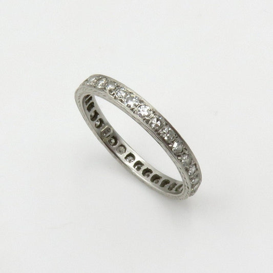 Circa 1920's Platinum and Diamond Eternity Band