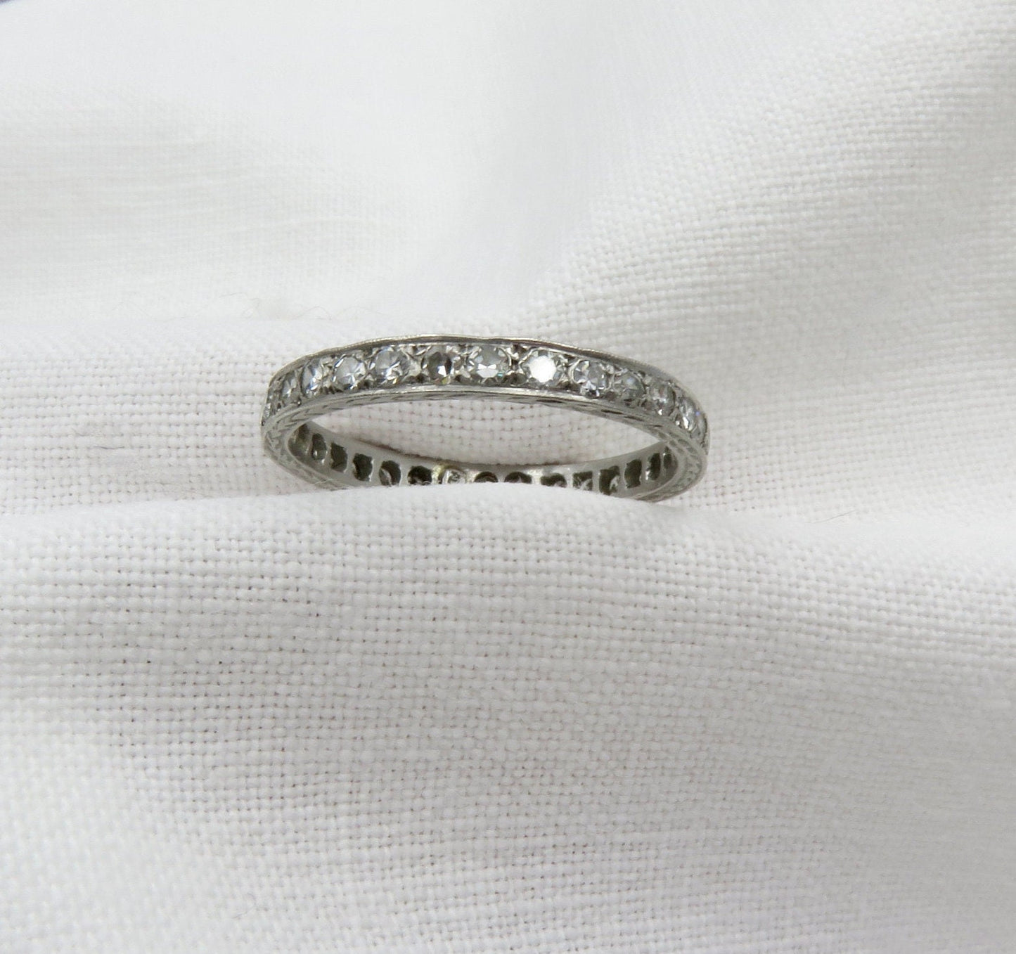 Circa 1920's Platinum and Diamond Eternity Band