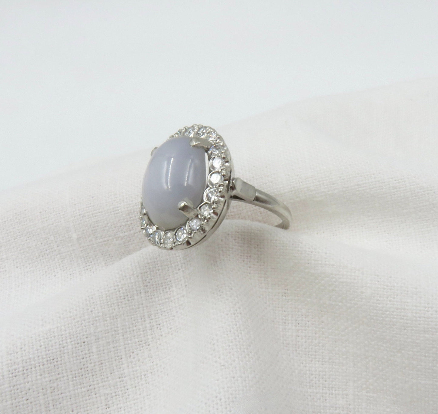 Mid Century Star Sapphire and Diamond Ring